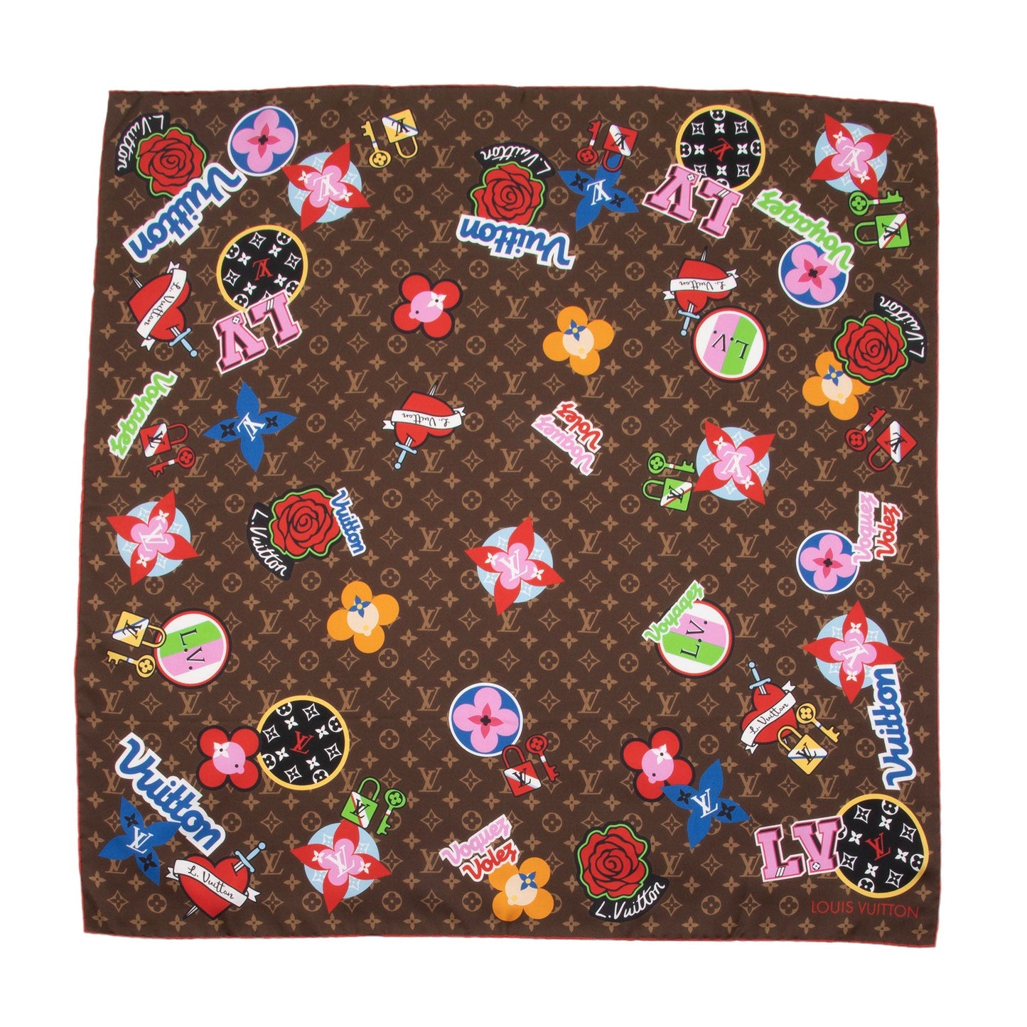 Louis Vuitton Silk Monogram LV Stories 70cm Scarf (SHF-Tnq3Op)