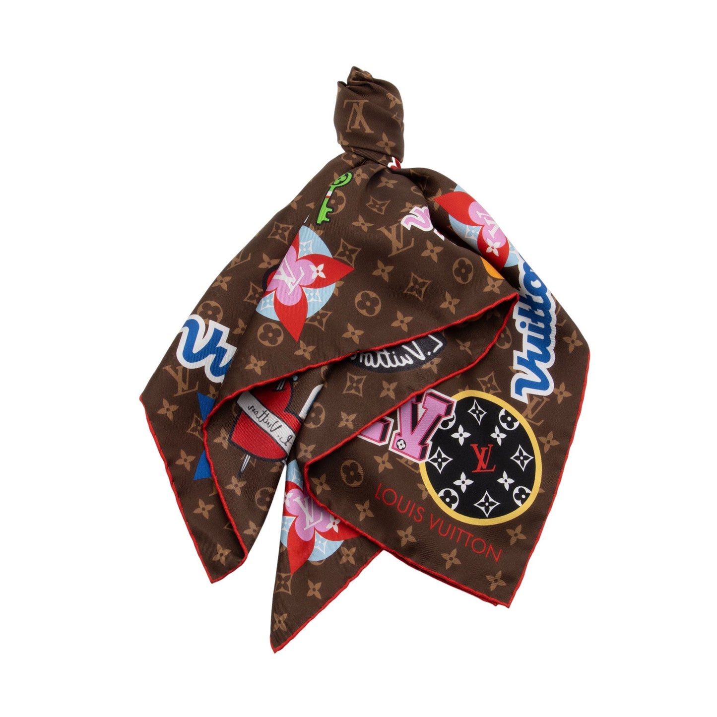 Louis Vuitton Silk Monogram LV Stories 70cm Scarf (SHF-Tnq3Op)