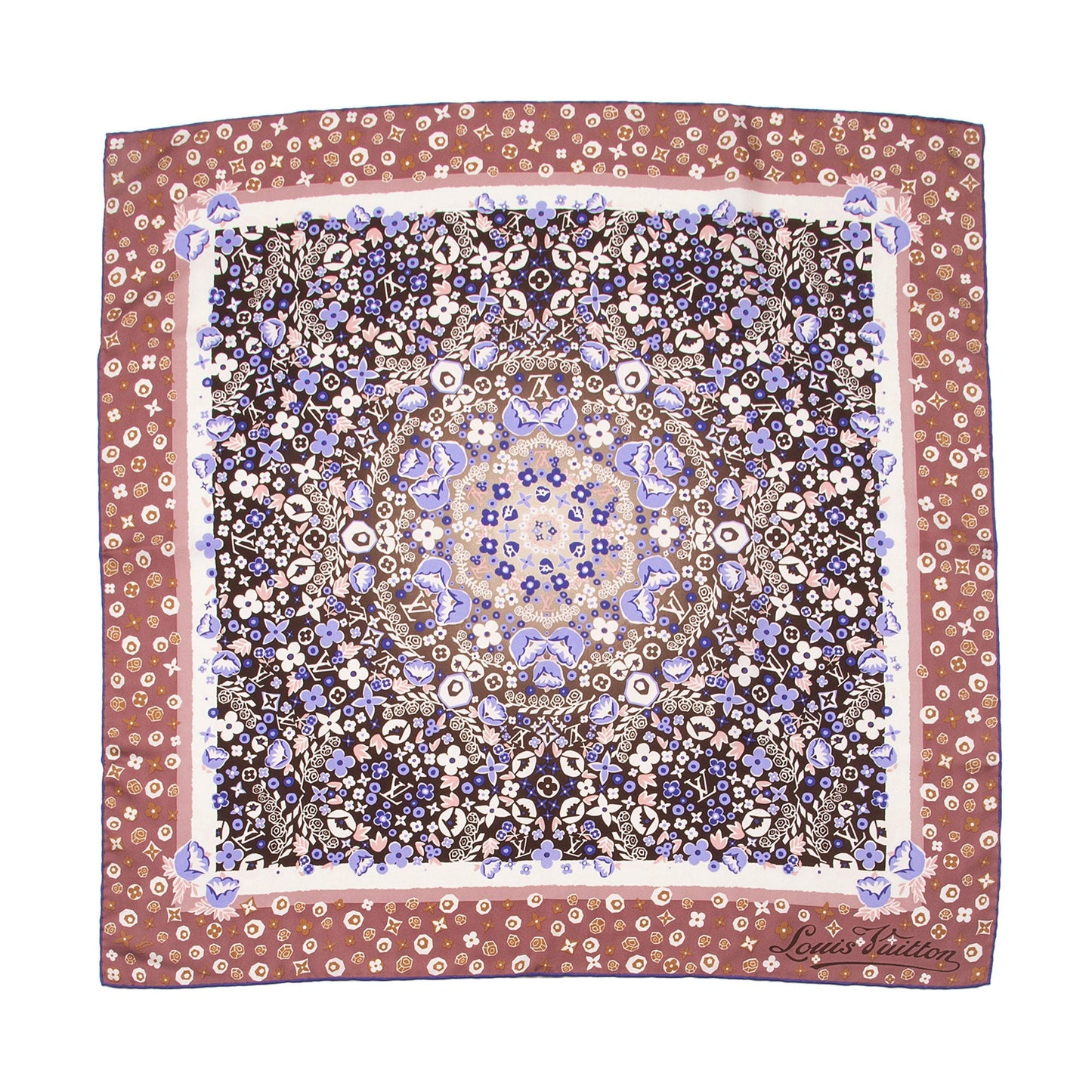 Louis Vuitton Silk Monogram Lily 70cm Scarf (SHF-Lfy5rp)