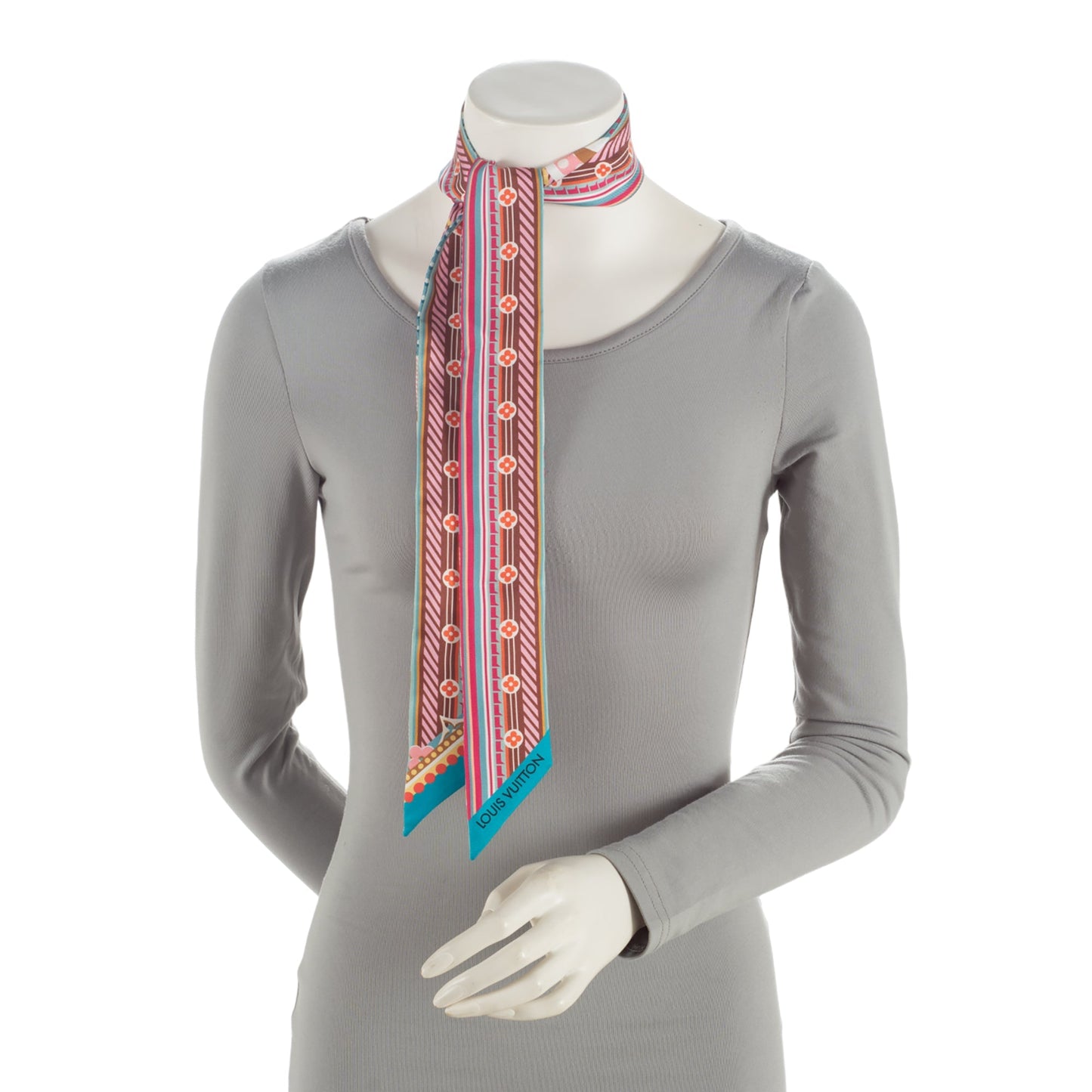 Louis Vuitton Silk Pop Monogram BB Bandeau Scarf (SHF-Pq1mjX)
