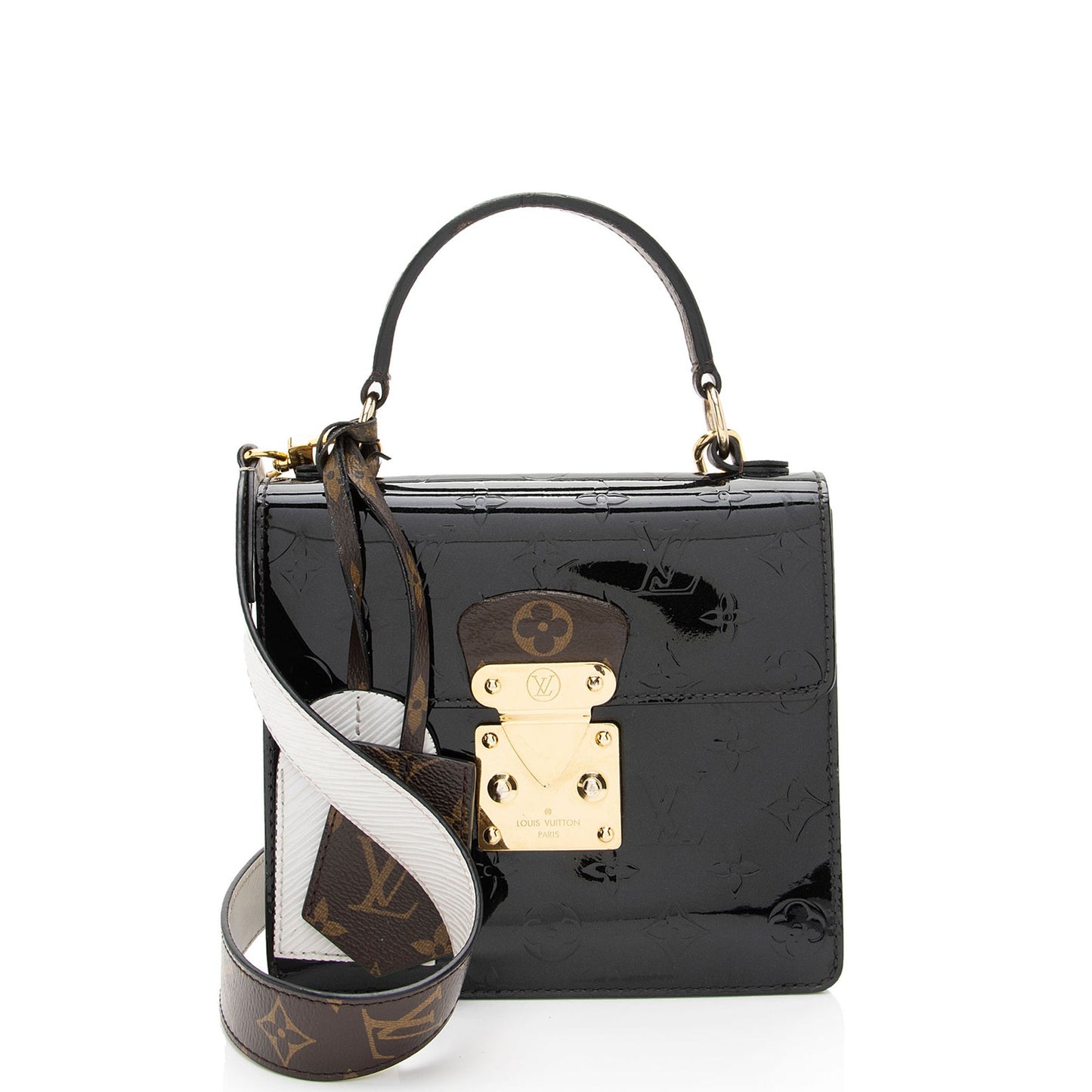 Louis Vuitton Vernis Spring Street Bitume Satchel (SHF-UV9jdH)