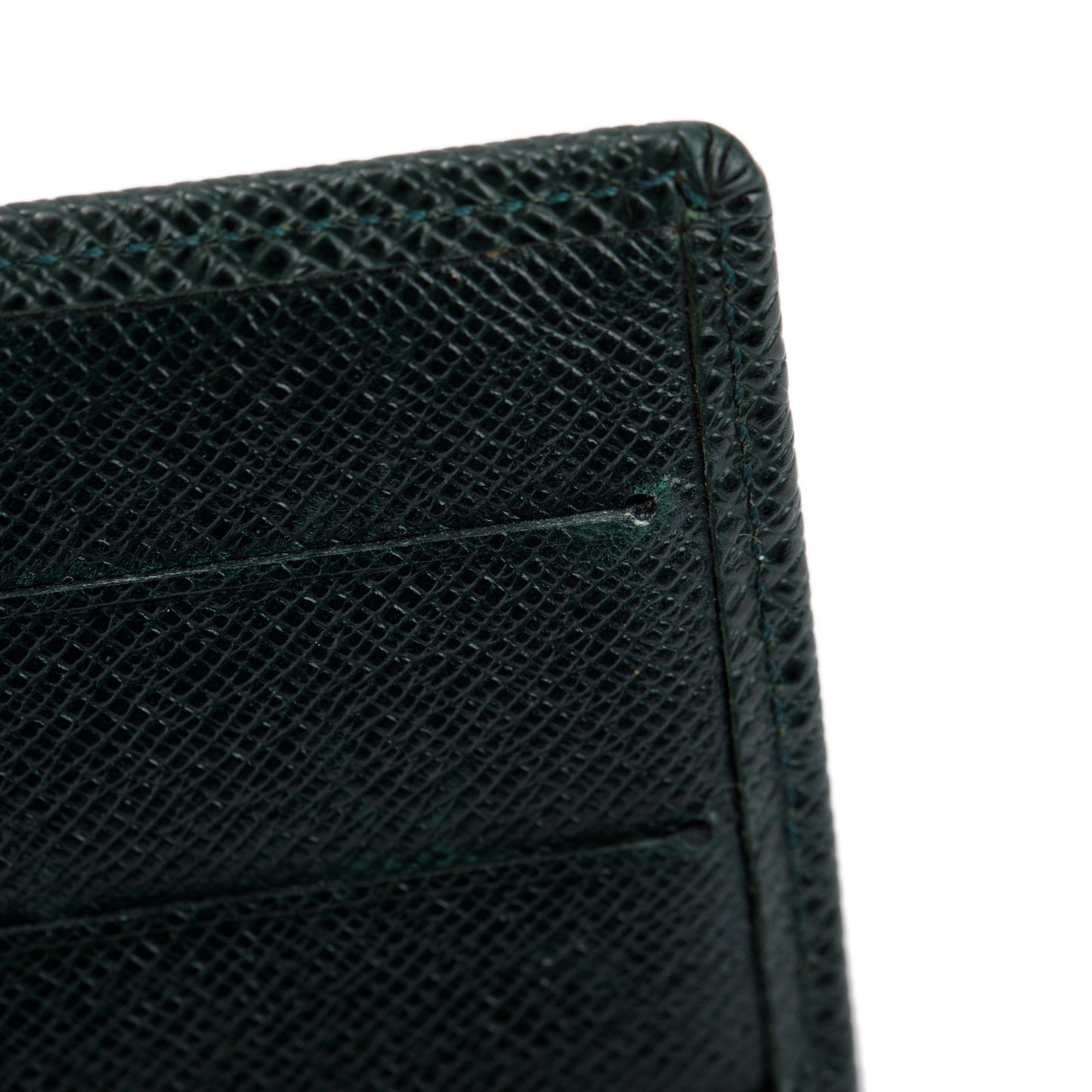 Louis Vuitton Vintage Green Taiga Leather Card Case