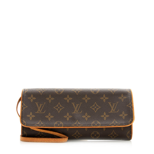 Louis Vuitton Vintage Monogram Canvas Pochette Twin GM Shoulder Bag (SHF-20305)