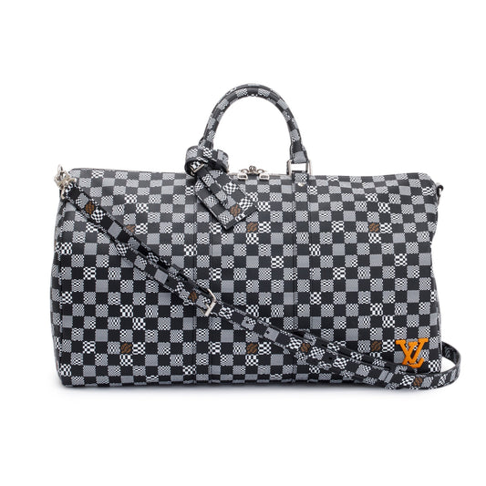 Louis Vuitton Virgil Abloh 2020 Limited Edition Distorted Damier Keepall Bandouliere 50