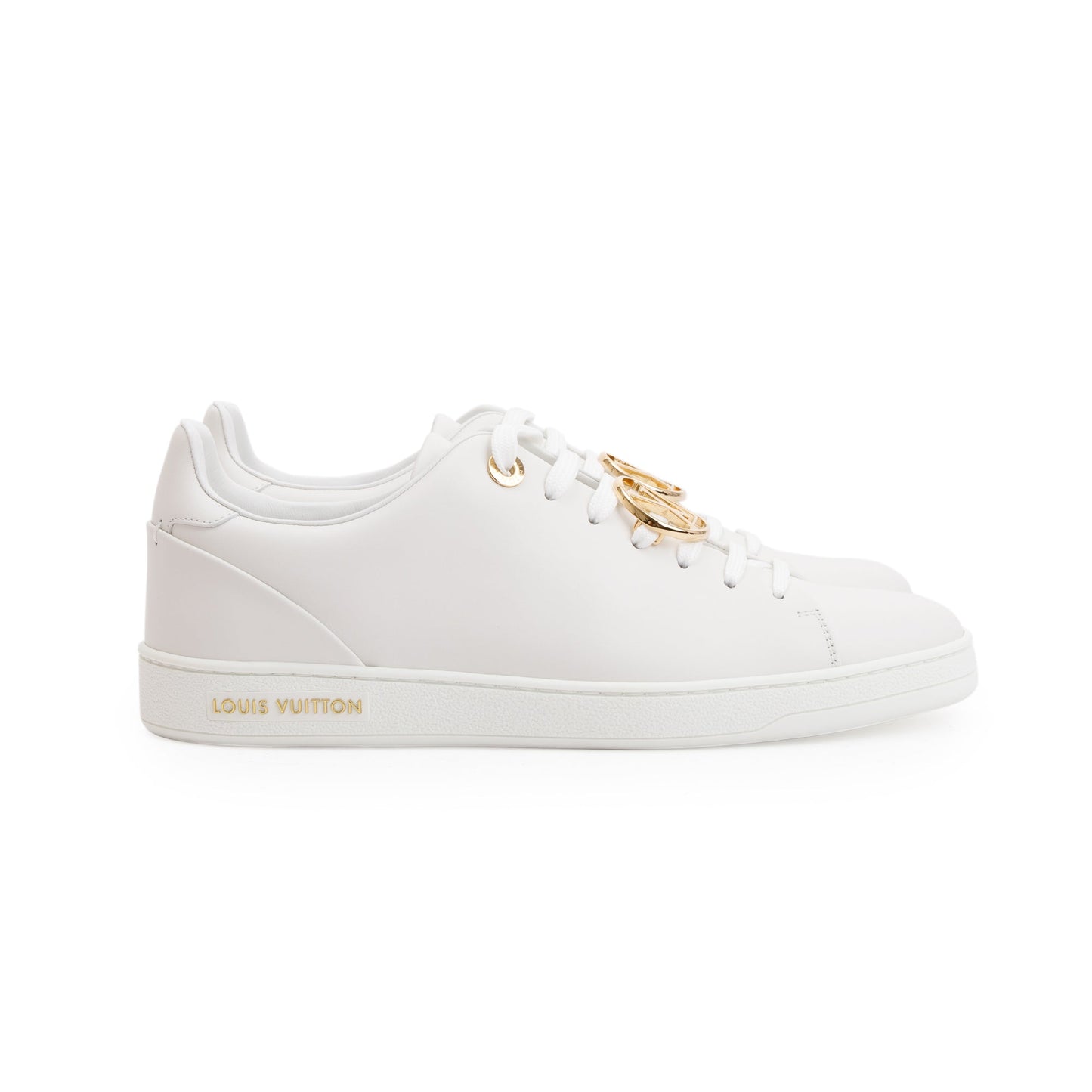 Louis Vuitton White Calfskin Leather Frontrow Trainer Sneakers, Size 39