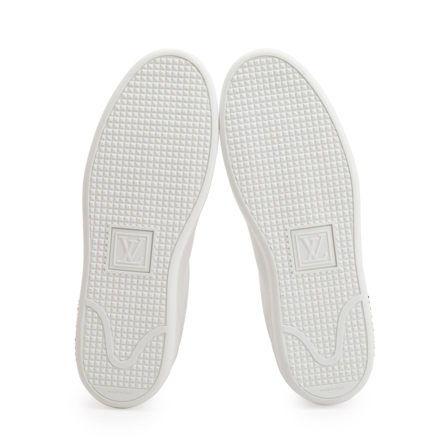 Louis Vuitton White Calfskin Leather Frontrow Trainer Sneakers, Size 39