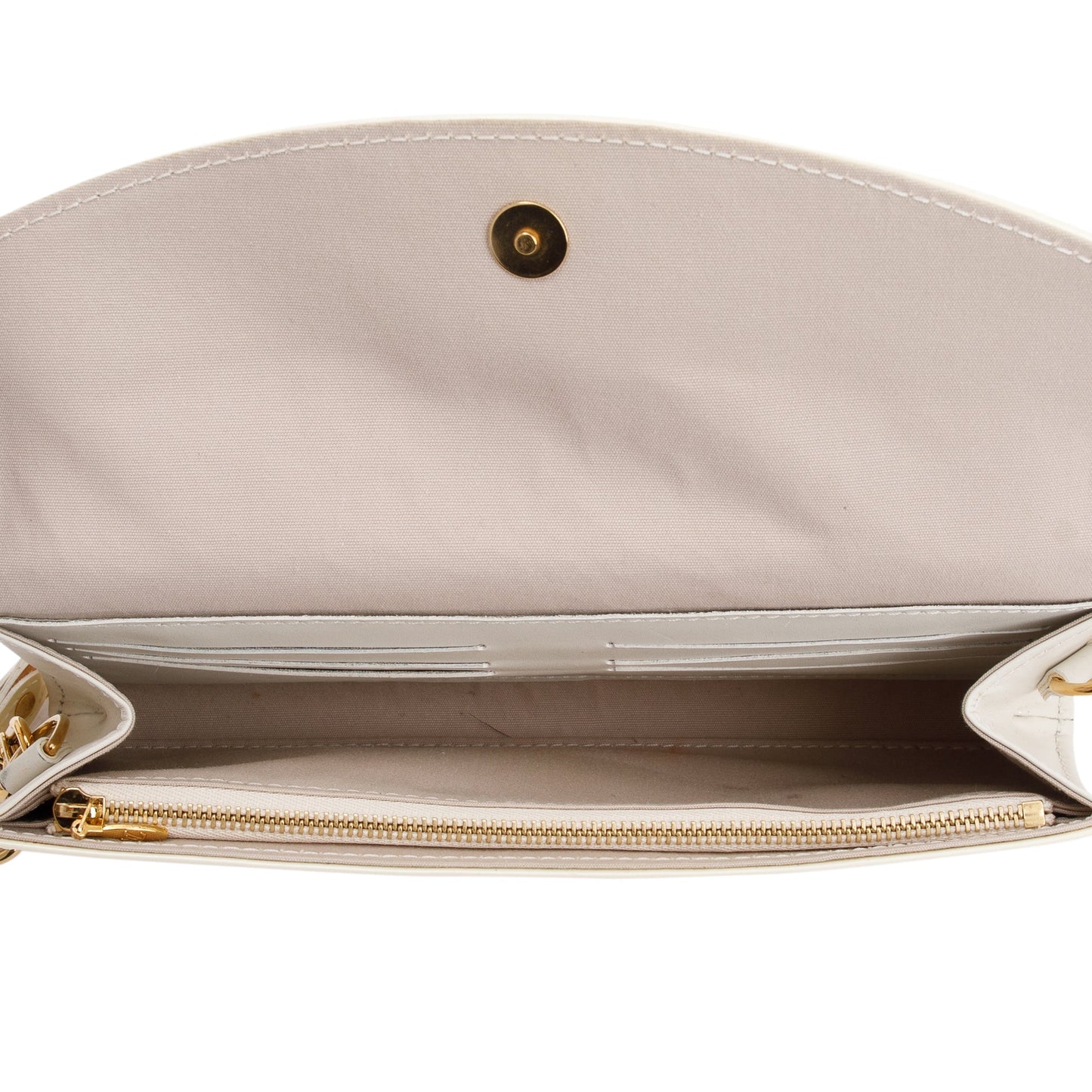 Louis Vuitton White Monogram Vernis Leather Sunset Boulevard Clutch