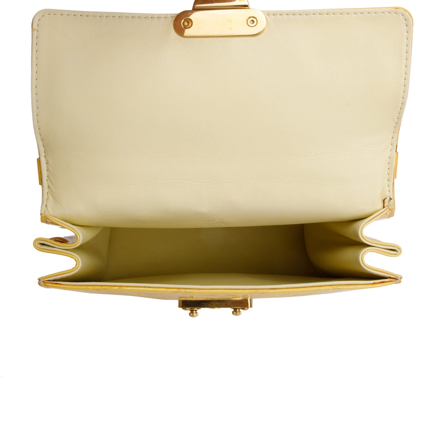Louis Vuitton Yellow  Monogram Vernis Leather Street Spring Handle Bag
