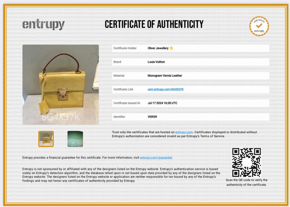 Louis Vuitton Yellow  Monogram Vernis Leather Street Spring Handle Bag