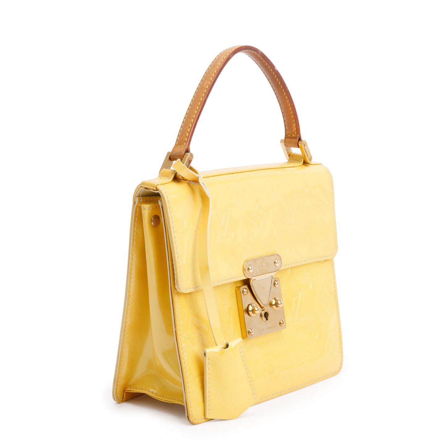 Louis Vuitton Yellow  Monogram Vernis Leather Street Spring Handle Bag