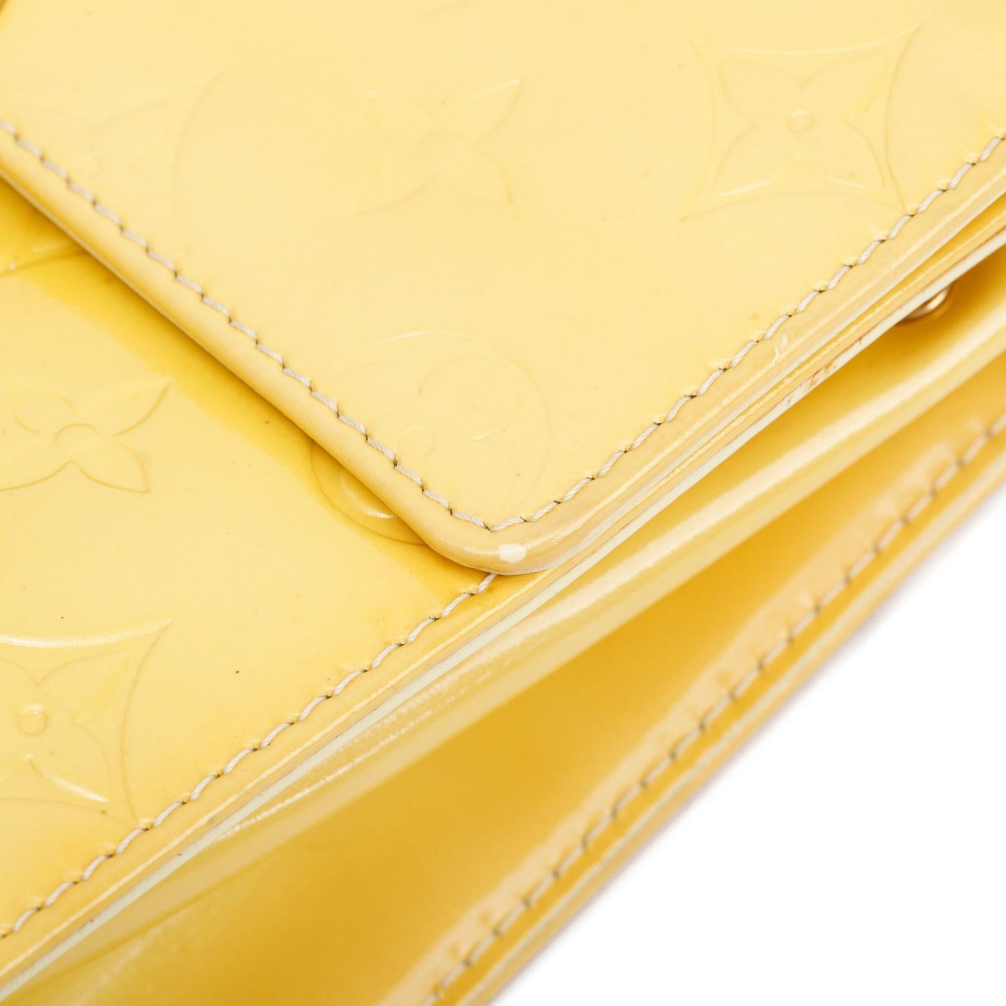 Louis Vuitton Yellow  Monogram Vernis Leather Street Spring Handle Bag