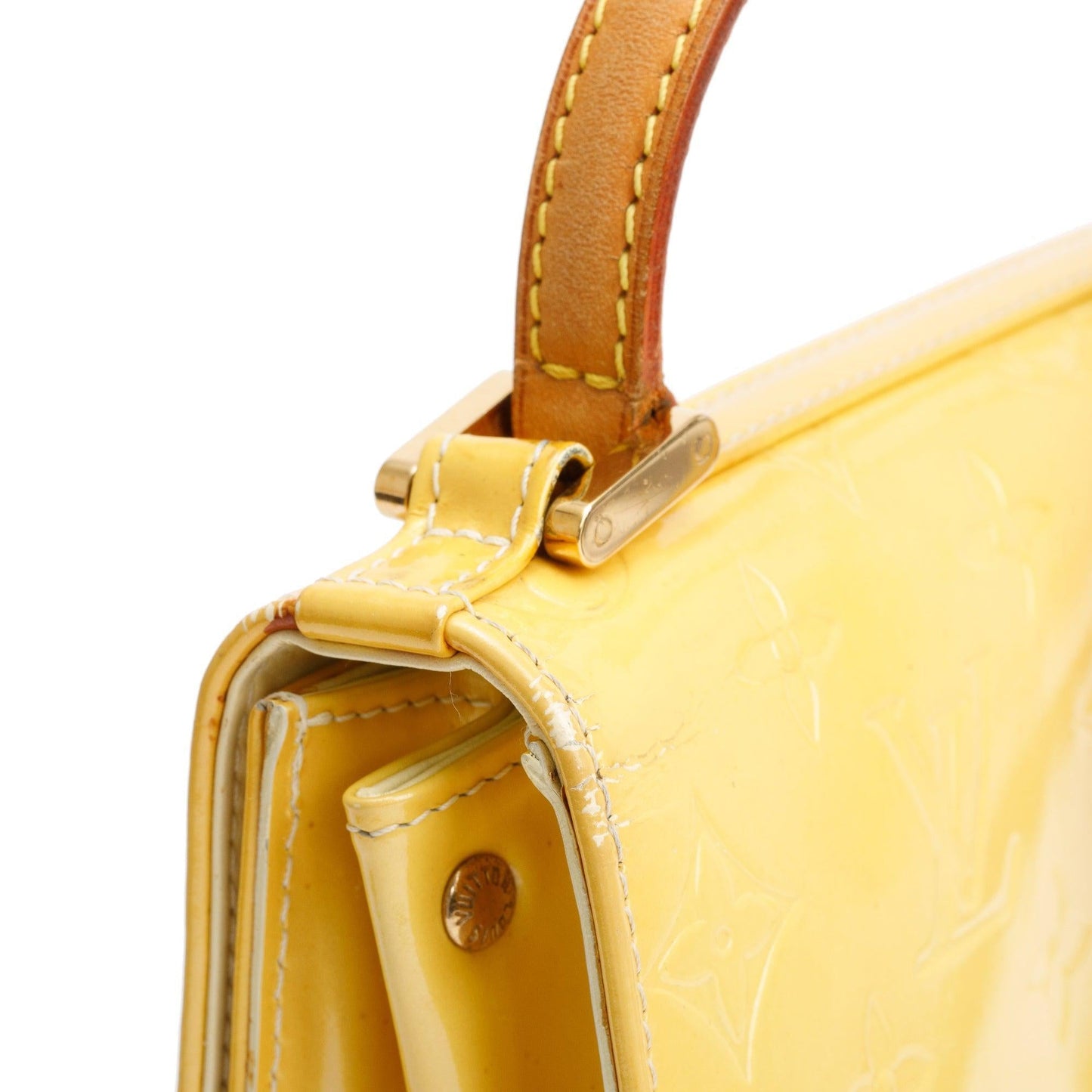 Louis Vuitton Yellow  Monogram Vernis Leather Street Spring Handle Bag