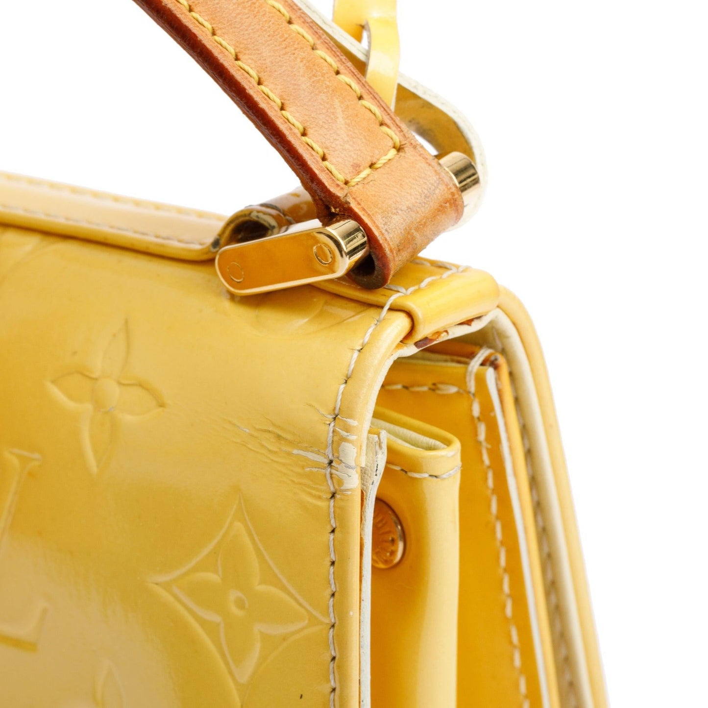 Louis Vuitton Yellow  Monogram Vernis Leather Street Spring Handle Bag