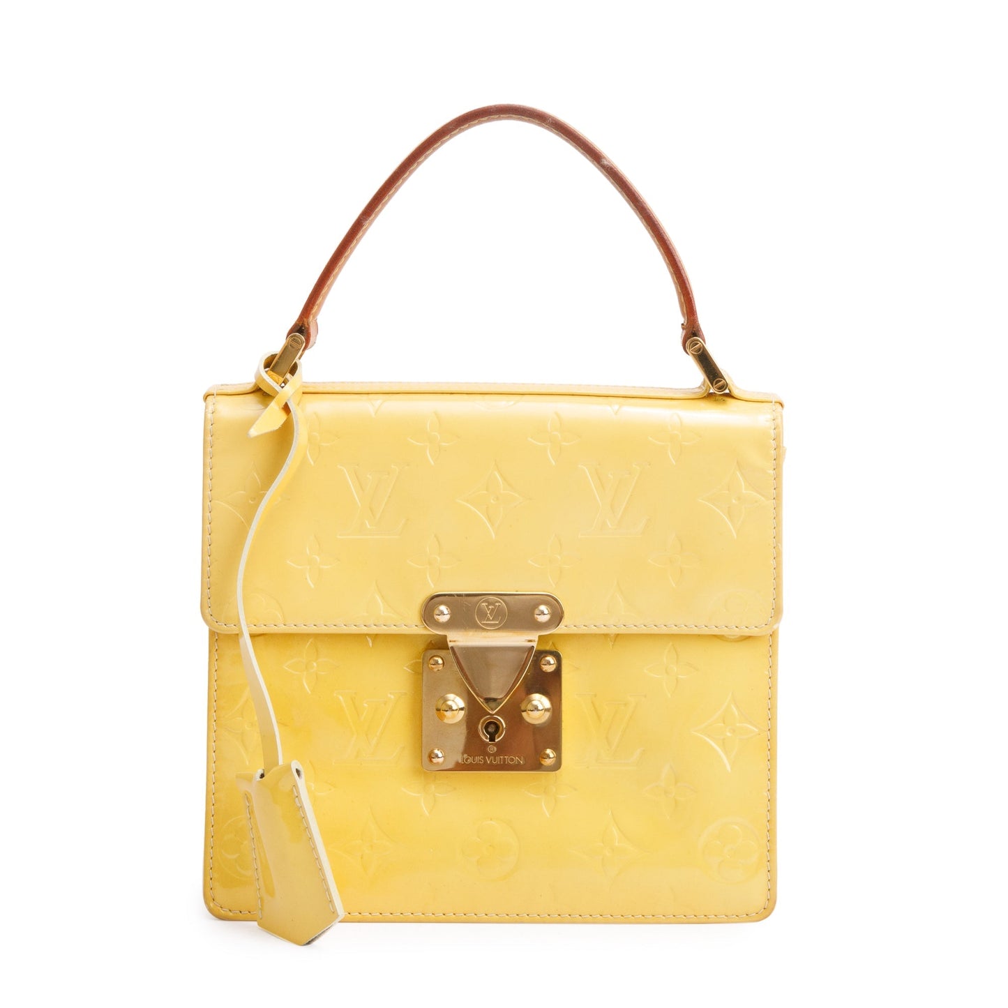 Louis Vuitton Yellow  Monogram Vernis Leather Street Spring Handle Bag