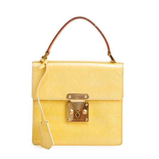 Louis Vuitton Yellow  Monogram Vernis Leather Street Spring Handle Bag
