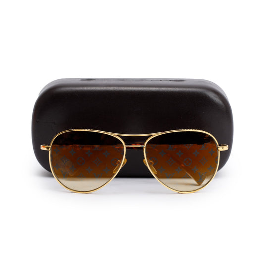 Louis Vuitton Z0164U Havana Acetate Monogram Conspiration Pilot Sunglasses