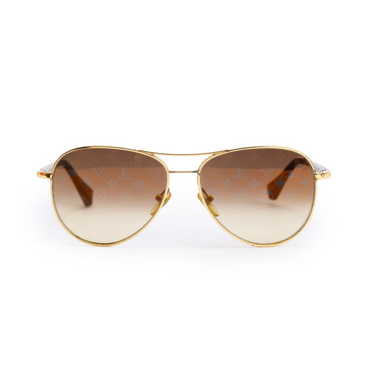 Louis Vuitton Z0164U Havana Acetate Monogram Conspiration Pilot Sunglasses