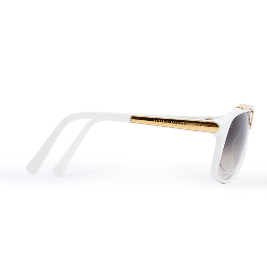 Louis Vuitton Z0240W White Acetate 1.1 Evidence Sunglasses