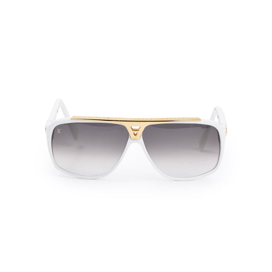 Louis Vuitton Z0240W White Acetate 1.1 Evidence Sunglasses