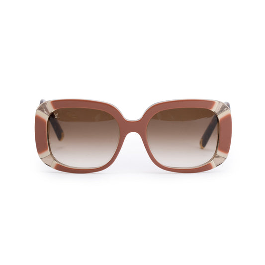 Louis Vuitton Z0517W Brown Havana & Pink Acetate Anemone Oversize Sunglasses