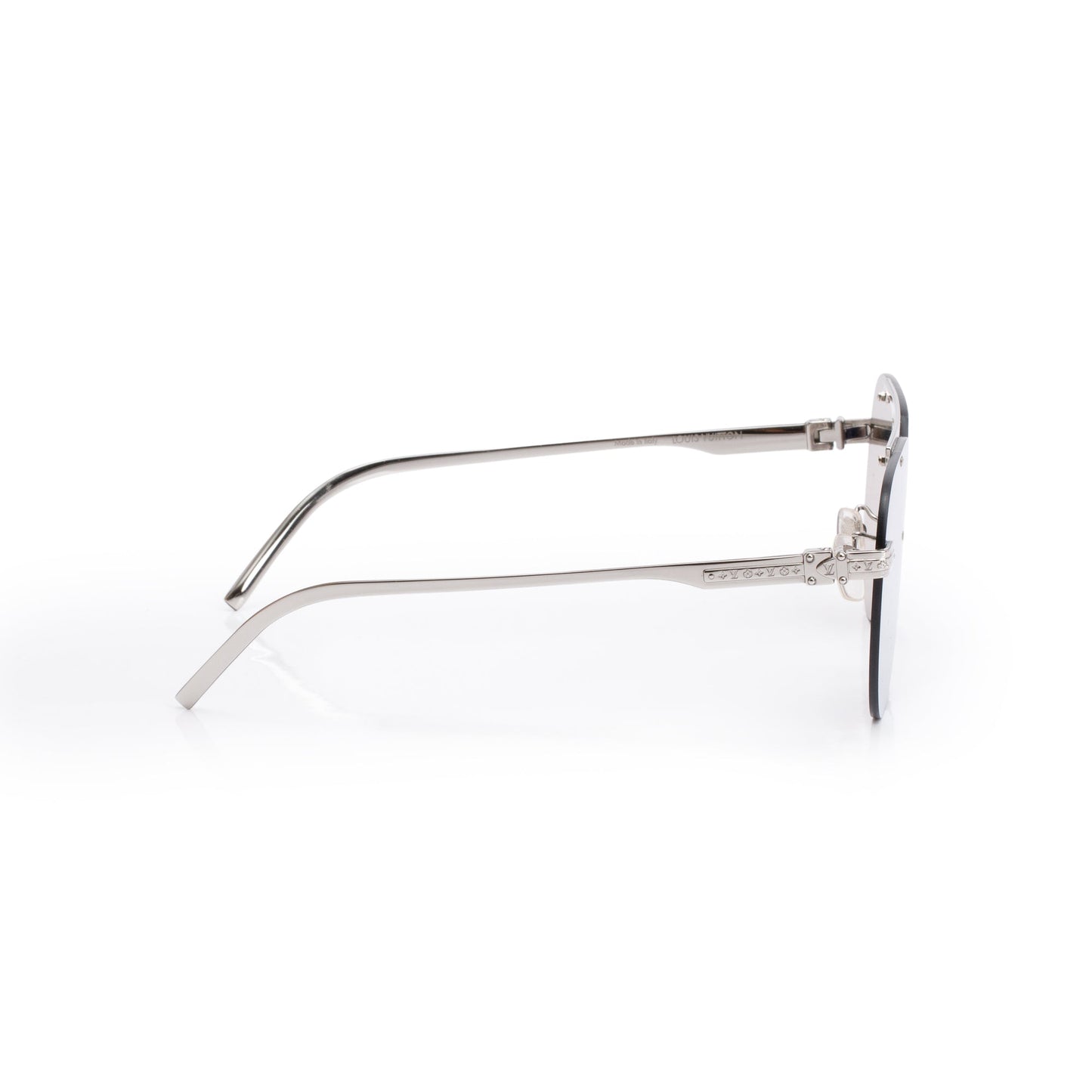 Louis Vuitton Z1262E Silver Tone Metal LV Ash Mirrored Pilot Sunglasses