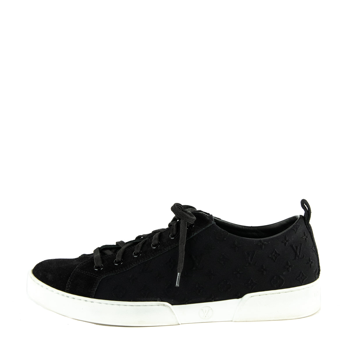 Louis Vuitton Black Suede Monogram Low Top Sneakers Size US 11 | EU 41