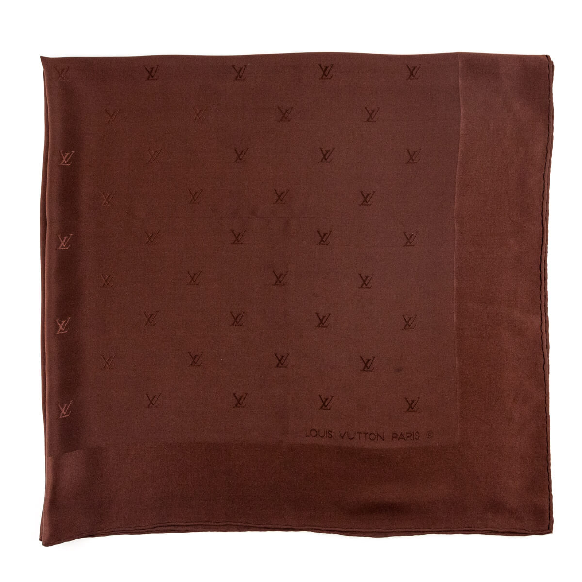 Louis Vuitton Brown Monogram Silk Scarf