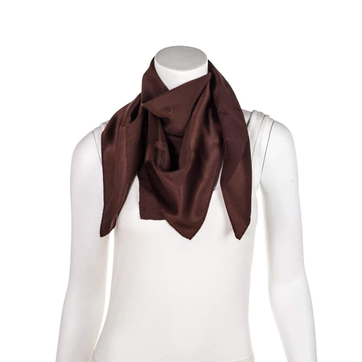 Louis Vuitton Brown Monogram Silk Scarf