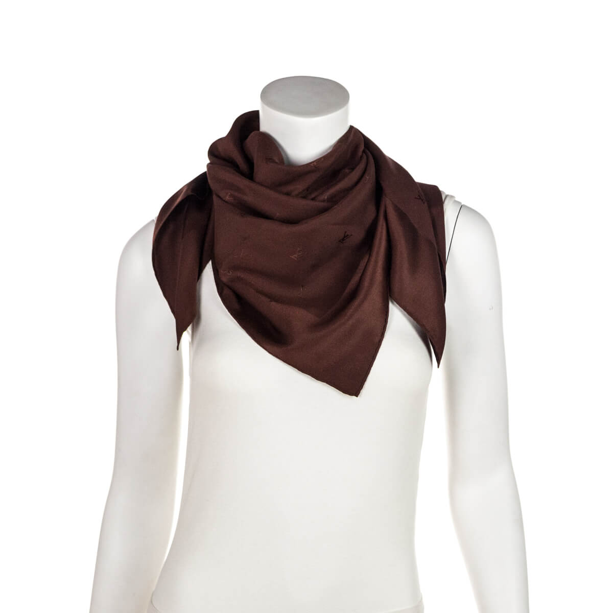 Louis Vuitton Brown Monogram Silk Scarf
