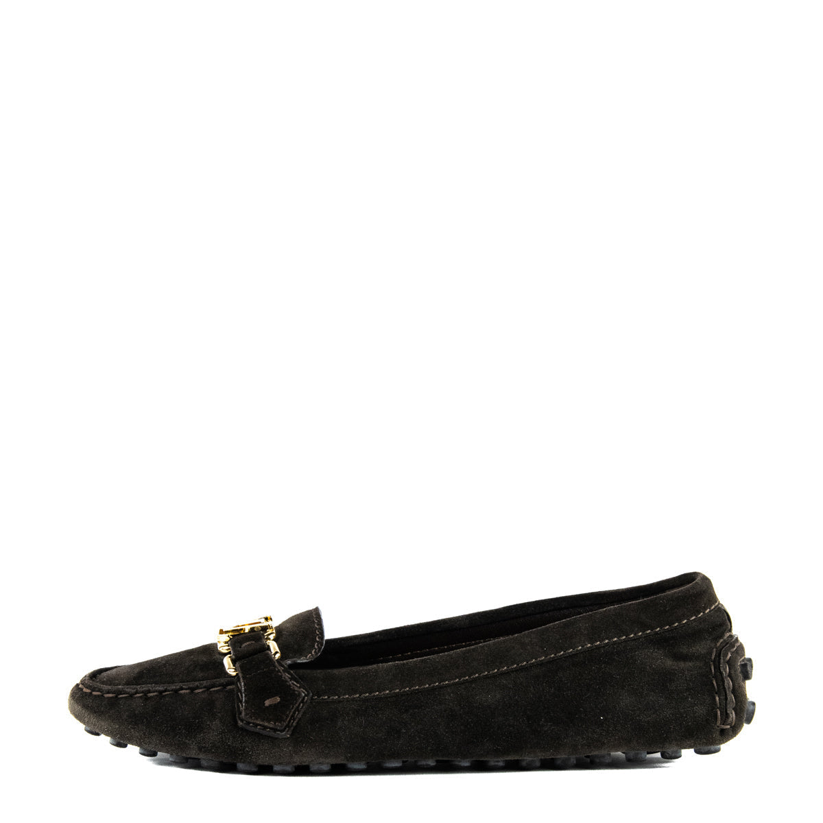 Louis Vuitton Brown Suede Logo Loafers Size US 11 | EU 41