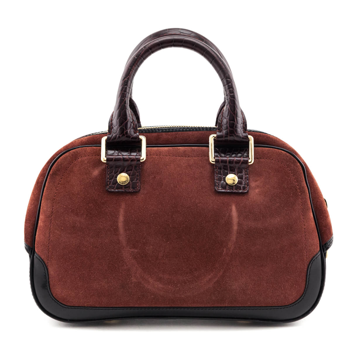 Louis Vuitton Burgundy Suede Stamped Havane Bowler GM