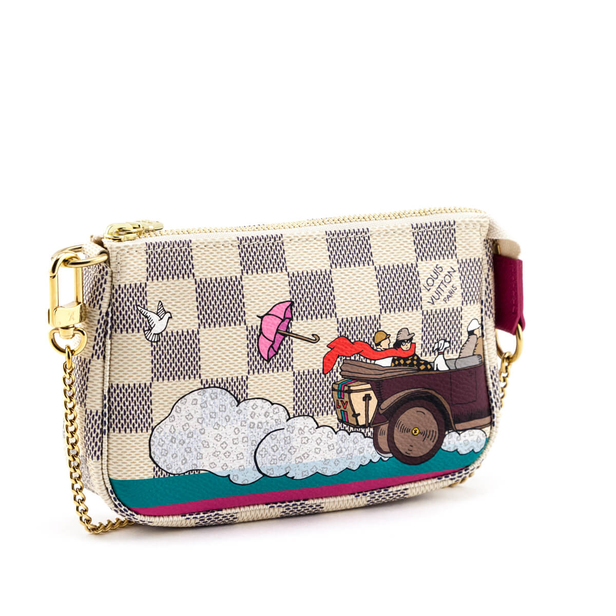 Louis Vuitton Damier Azur Hibiscus Illustre Mini Pochette Accessories