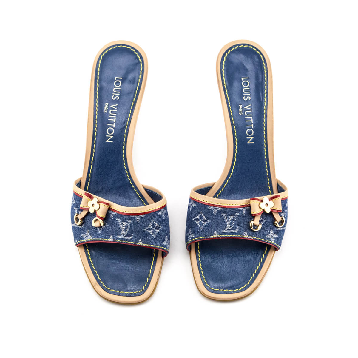 Louis Vuitton Denim Monogram Slides Size US 9 | EU 9