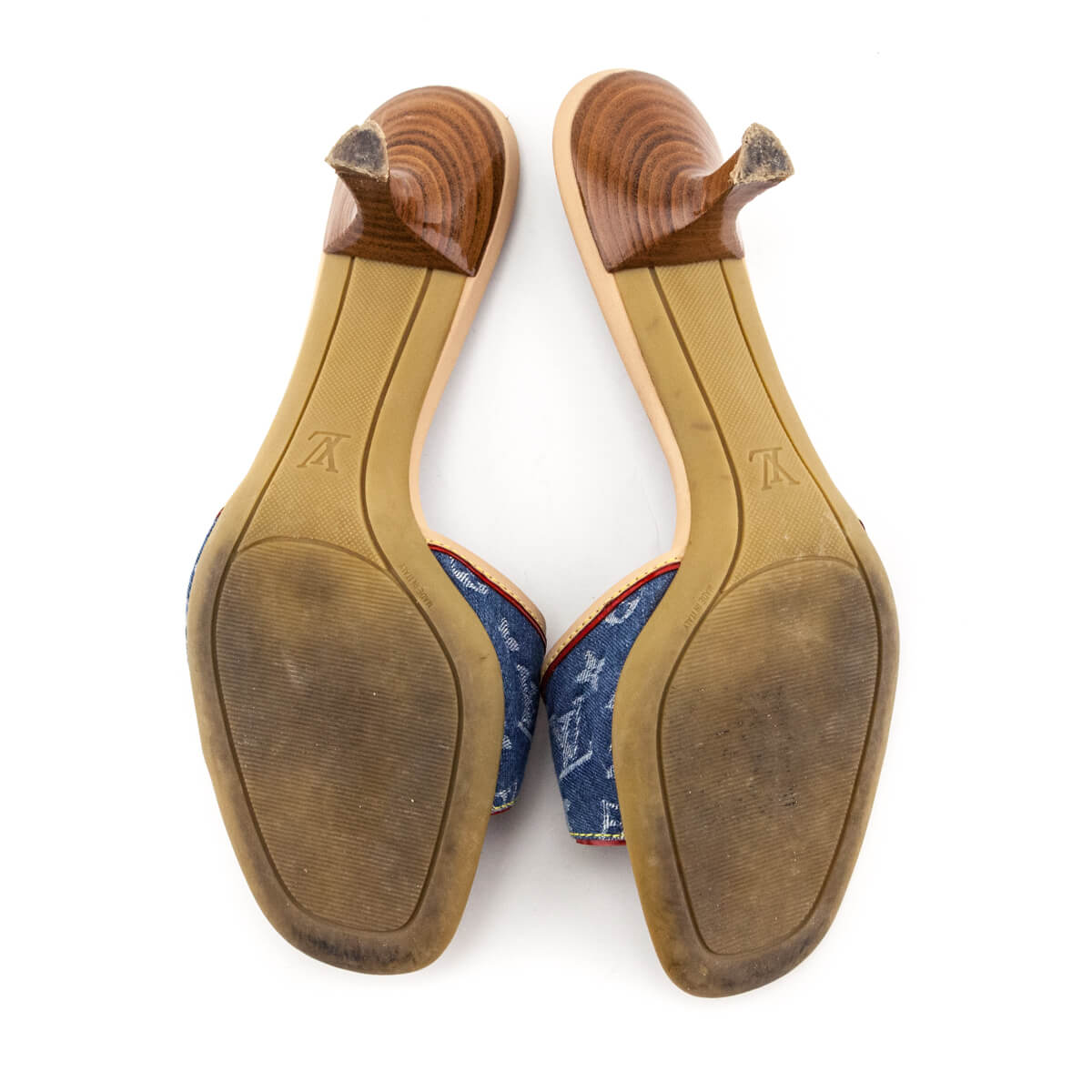 Louis Vuitton Denim Monogram Slides Size US 9 | EU 9