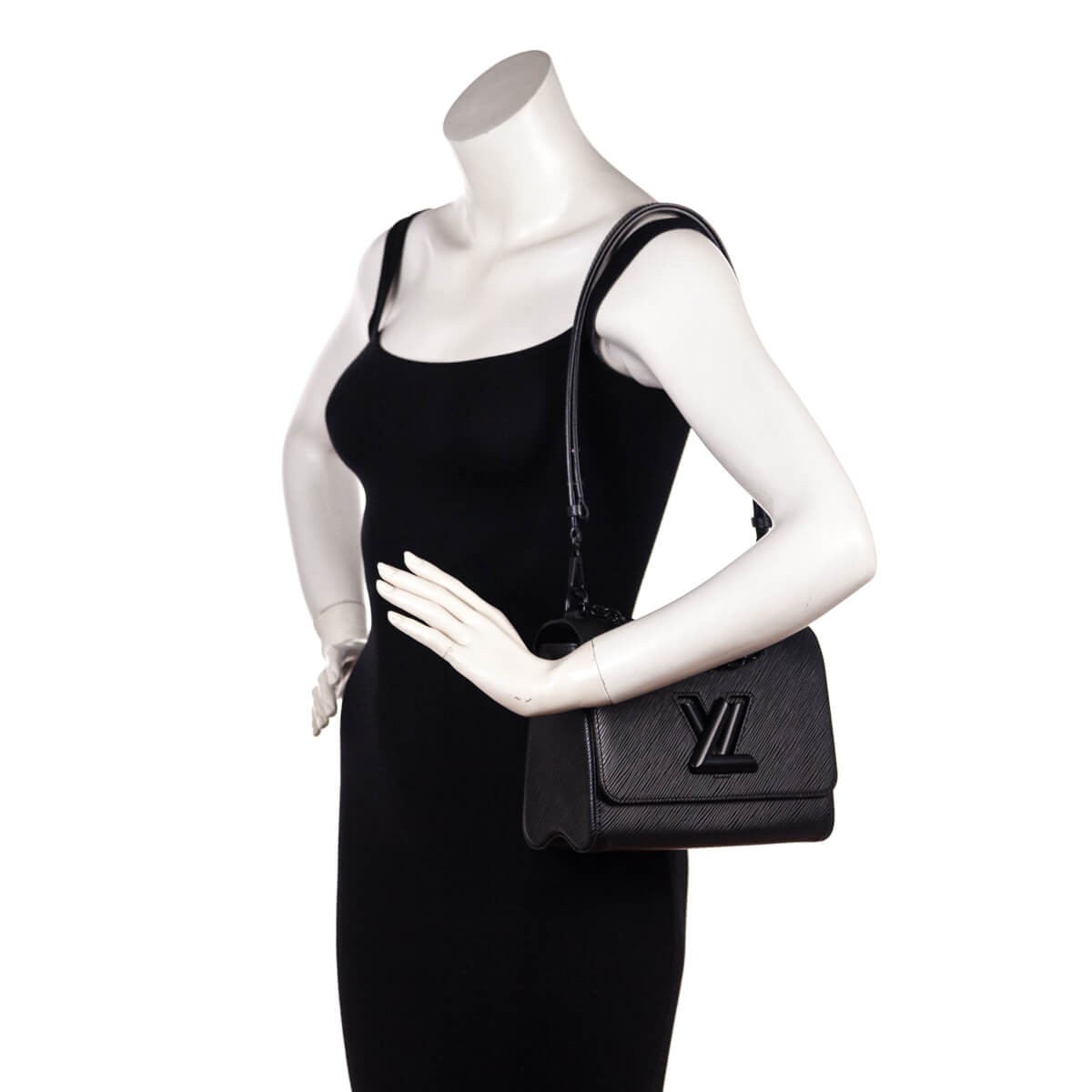 Louis Vuitton Matte Black Epi Twist Shoulder Bag MM