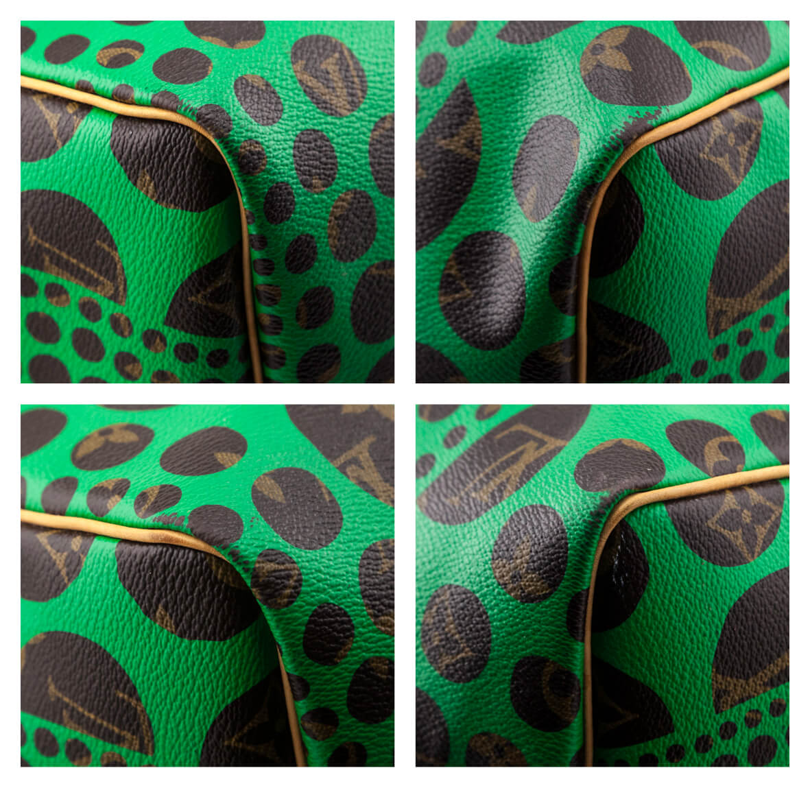Louis Vuitton Monogram Green Kusama Pumpkin Dots Keepall Bandouliere 55