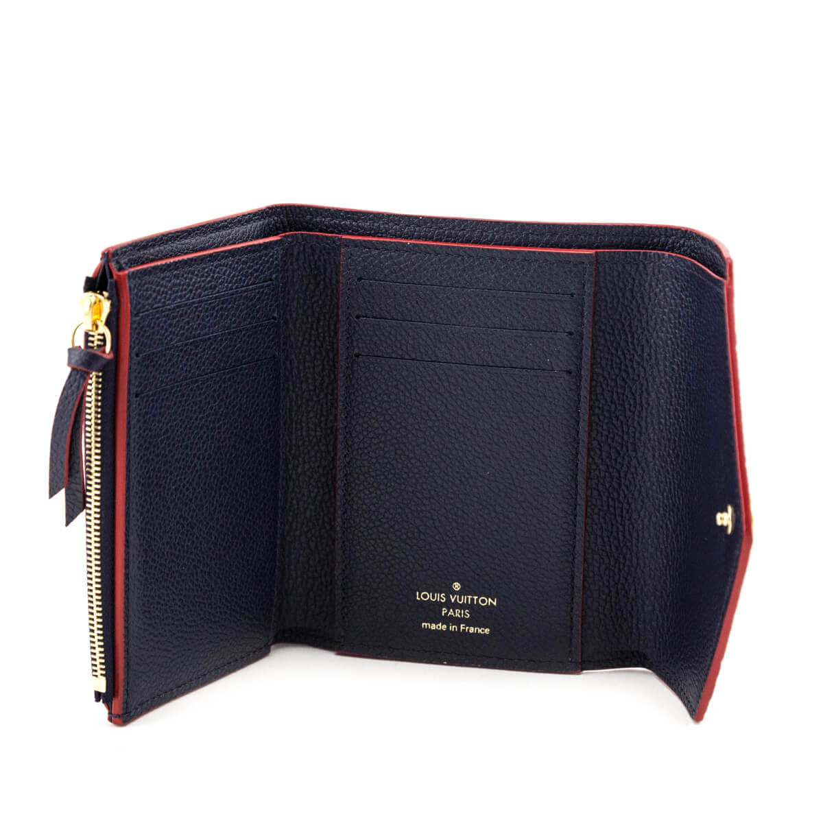 Louis Vuitton Navy Empreinte & Red Victorine Wallet