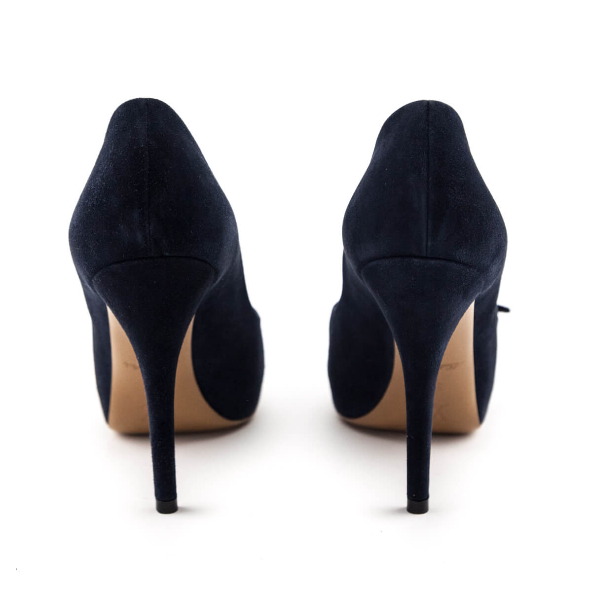 Louis Vuitton Navy Suede Peep Toe Pumps Size US 9 | EU 39