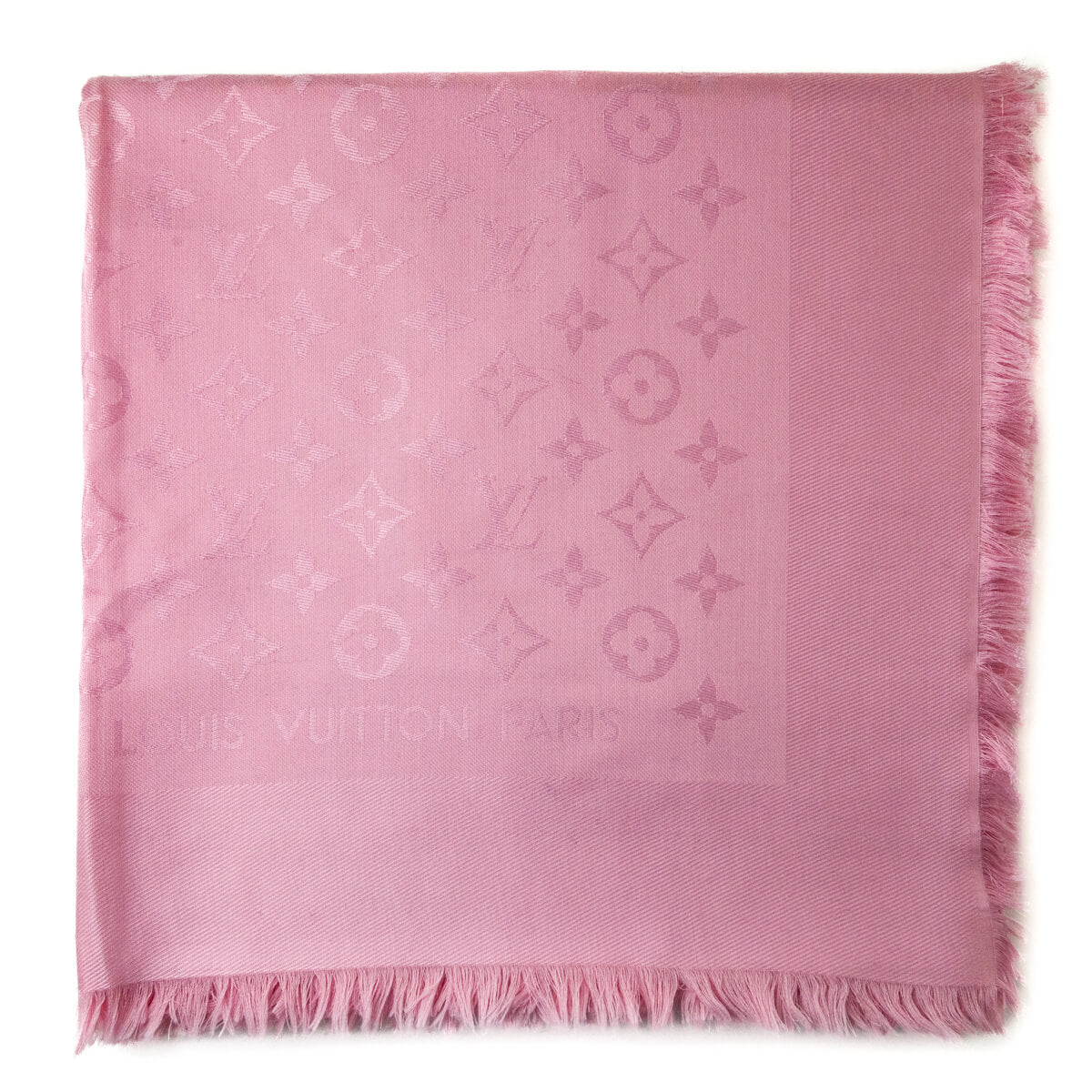 Louis Vuitton Pink Monogram Wool & Silk Shawl