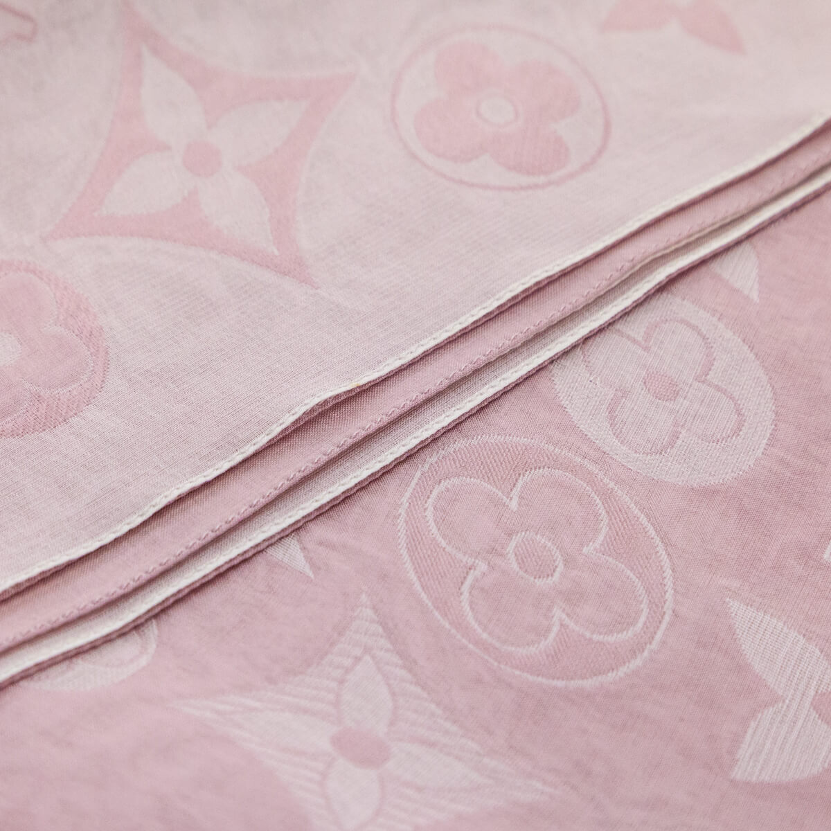 Louis Vuitton Pink Silk Monogram Oblong Scarf