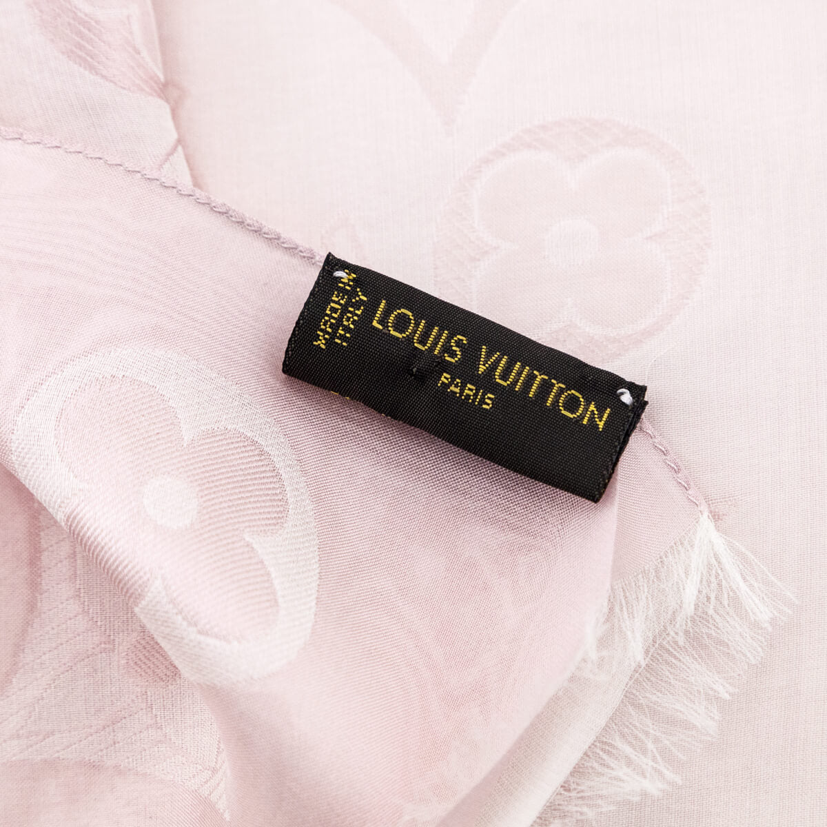 Louis Vuitton Pink Silk Monogram Oblong Scarf