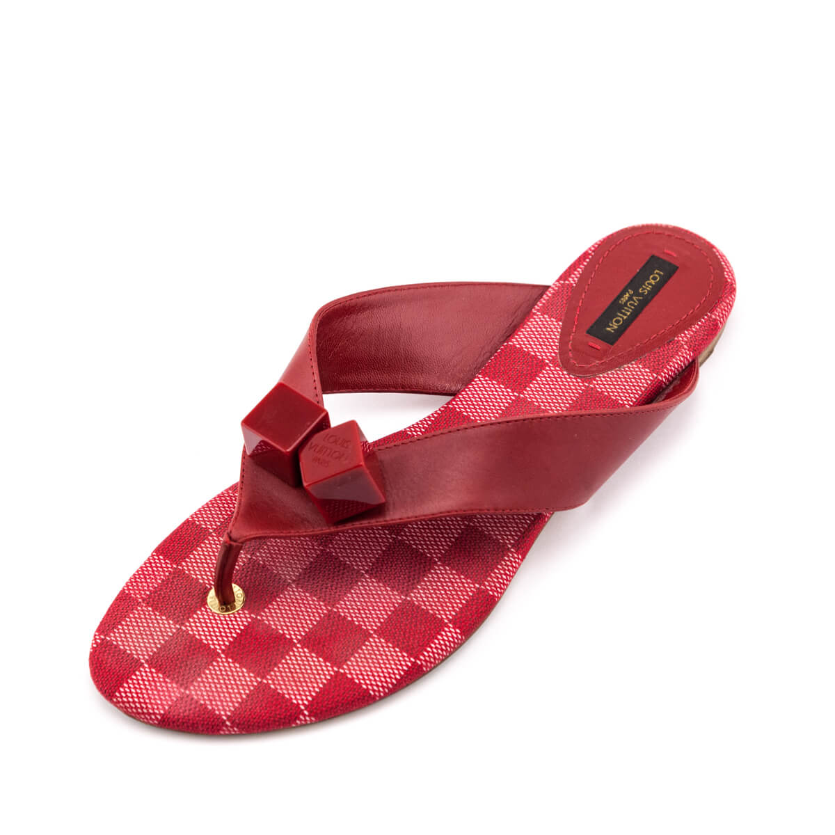 Louis Vuitton Damier Couleur Carmine Flip Flop Sandals Size US 11 | EU 41