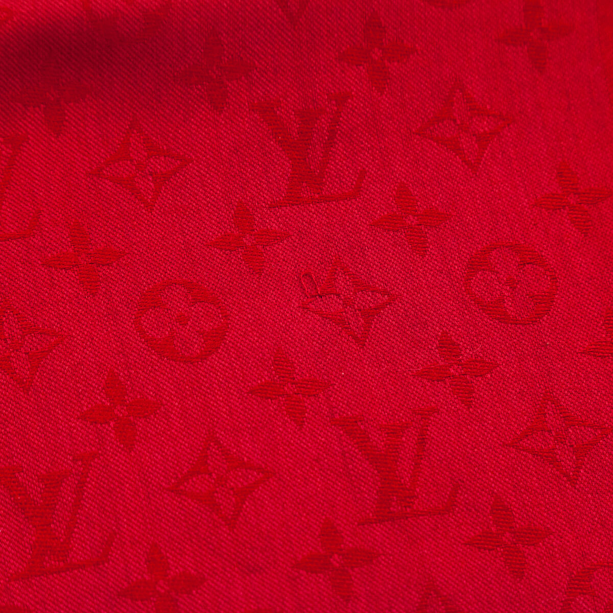 Louis Vuitton Red Silk & Wool Monogram Classic Shawl