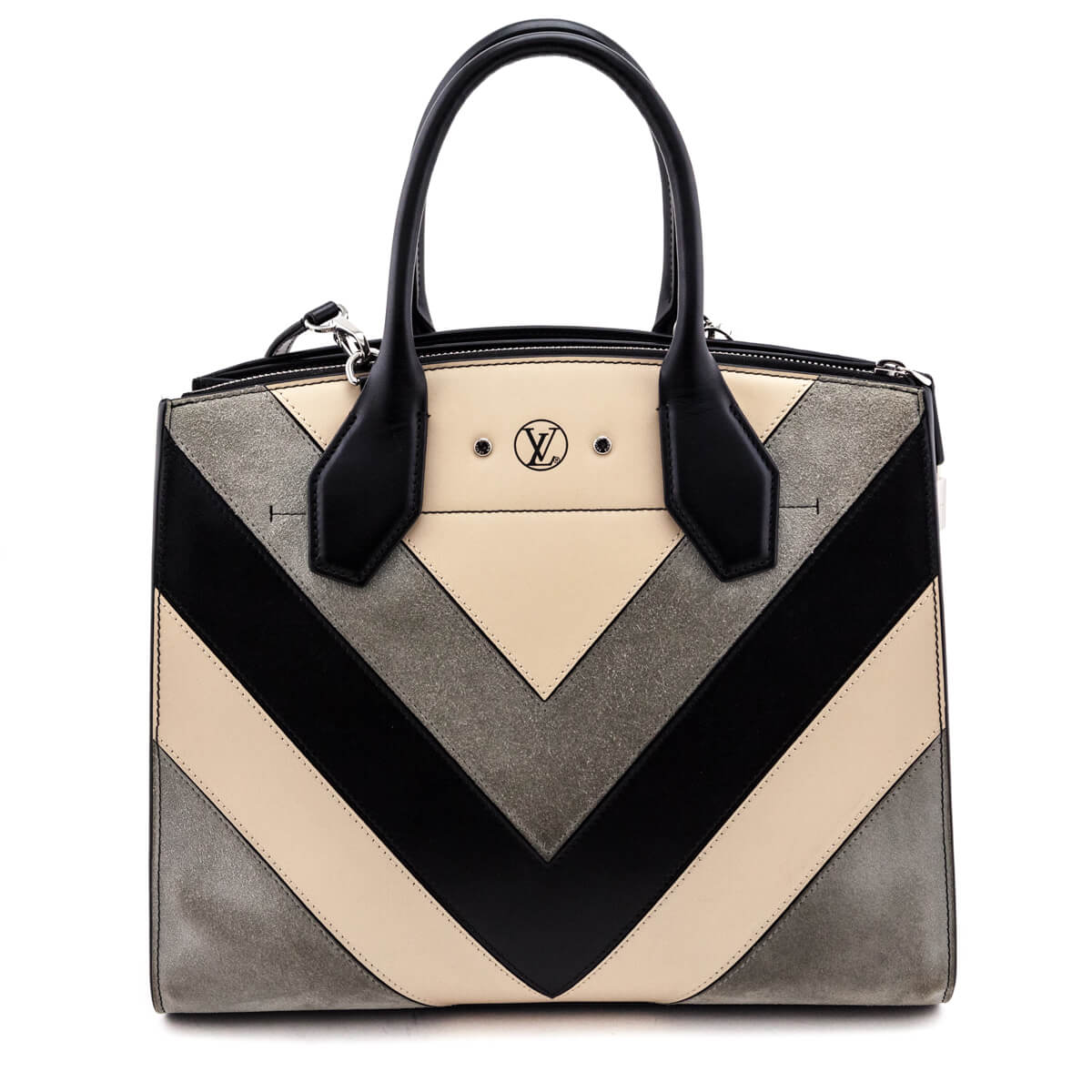 Louis Vuitton Tri-Color Calfskin & Suede Chevron City Steamer MM