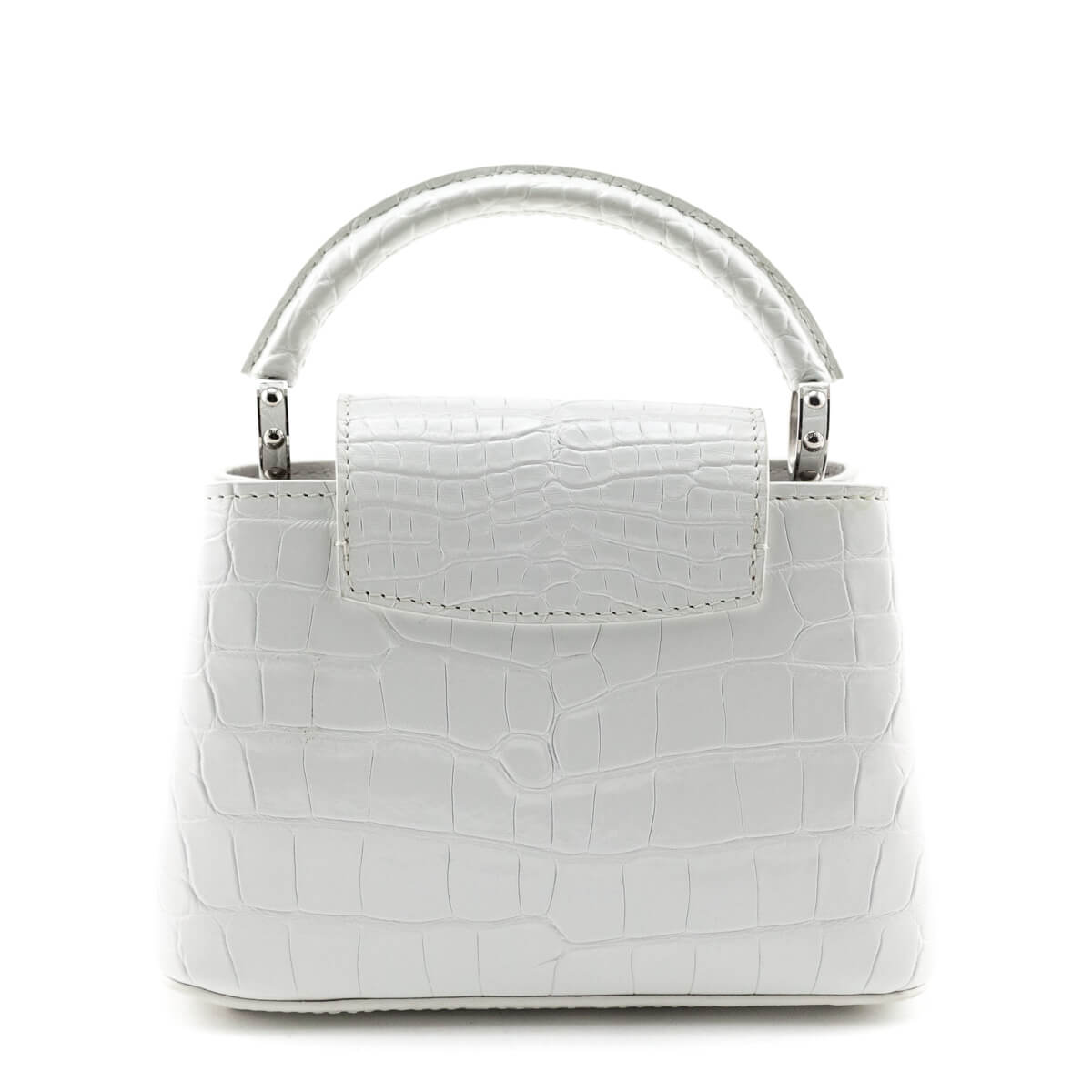 Louis Vuitton White Crocodilien Mat Capucines Mini