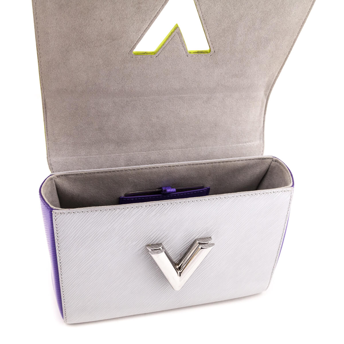 Louis Vuitton Yellow Grey Purple Epi Twist Shoulder Bag MM