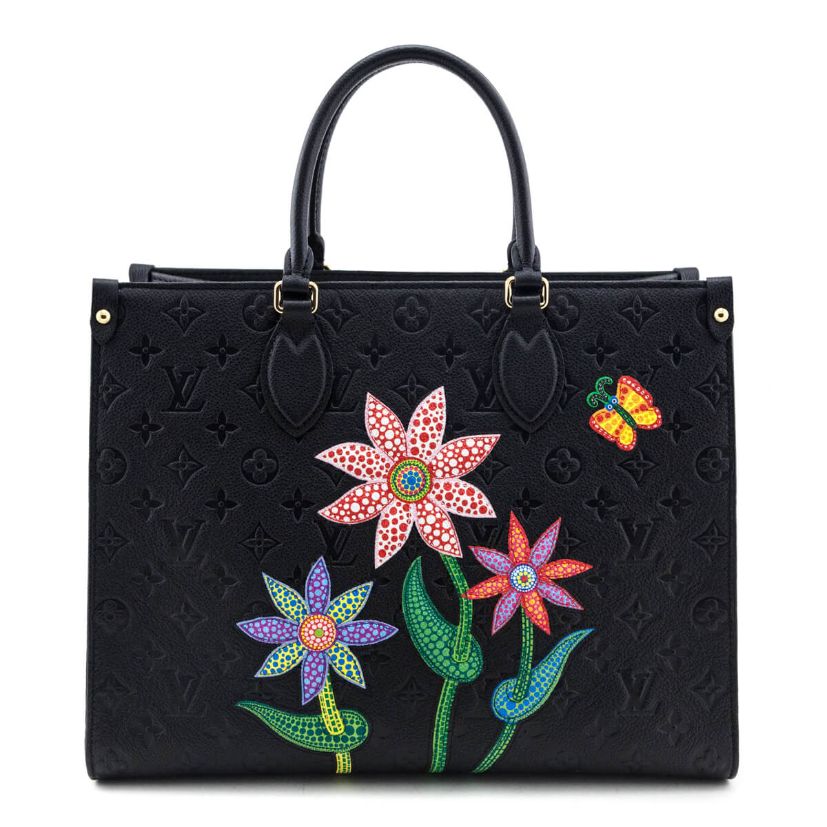 Louis Vuitton x Yayoi Kusama Black Monogram Empreinte Flowers OnTheGo MM