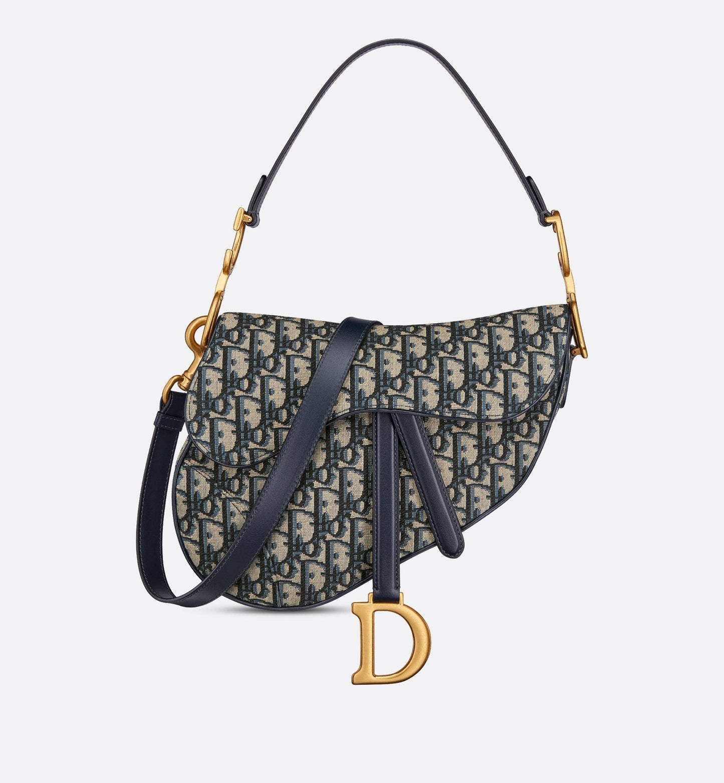Saddle Bag With Strap Blue Luxury Dior Oblique Jacquard