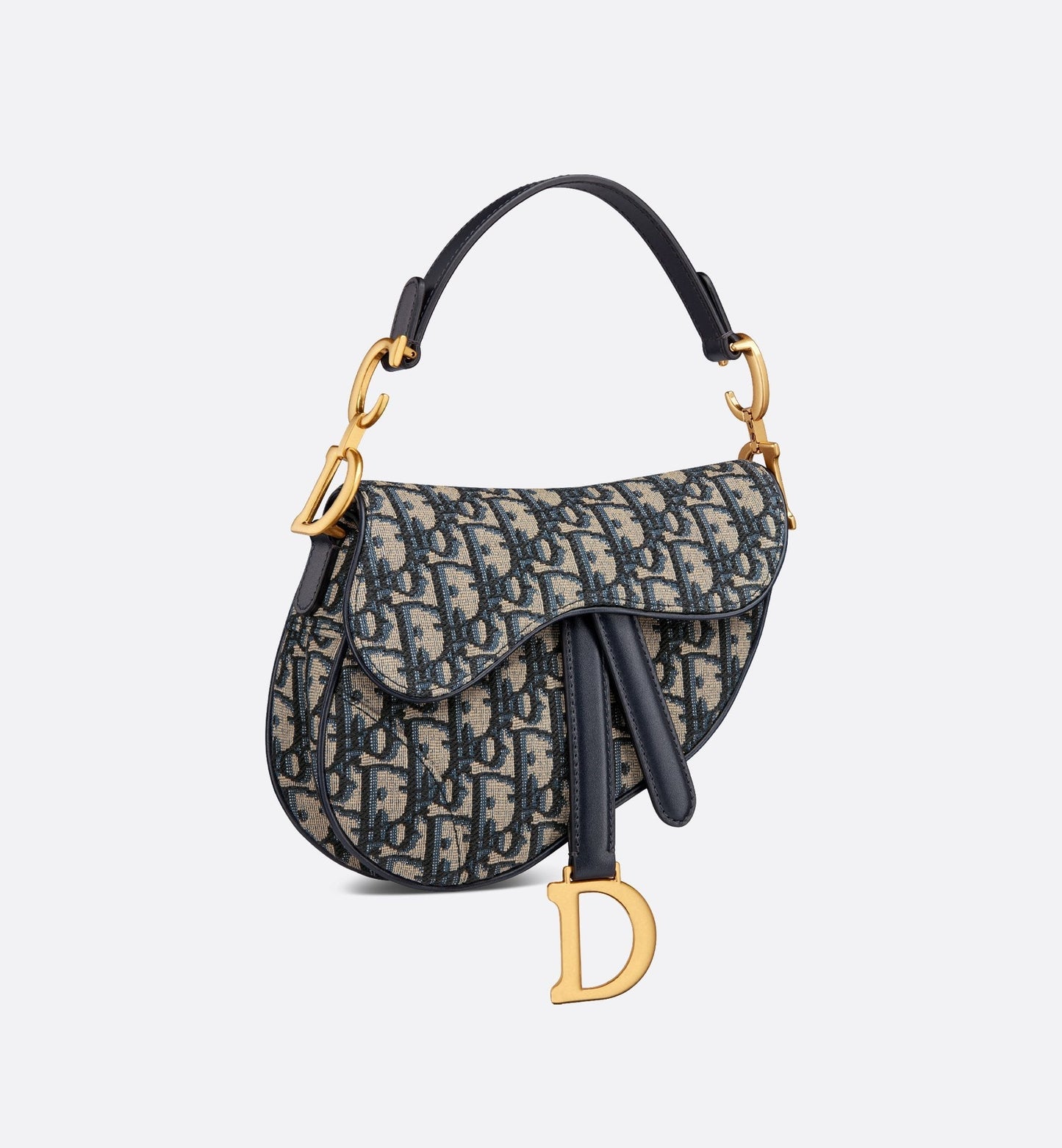 Mini Saddle Bag With Strap Blue Luxury Dior Oblique Jacquard