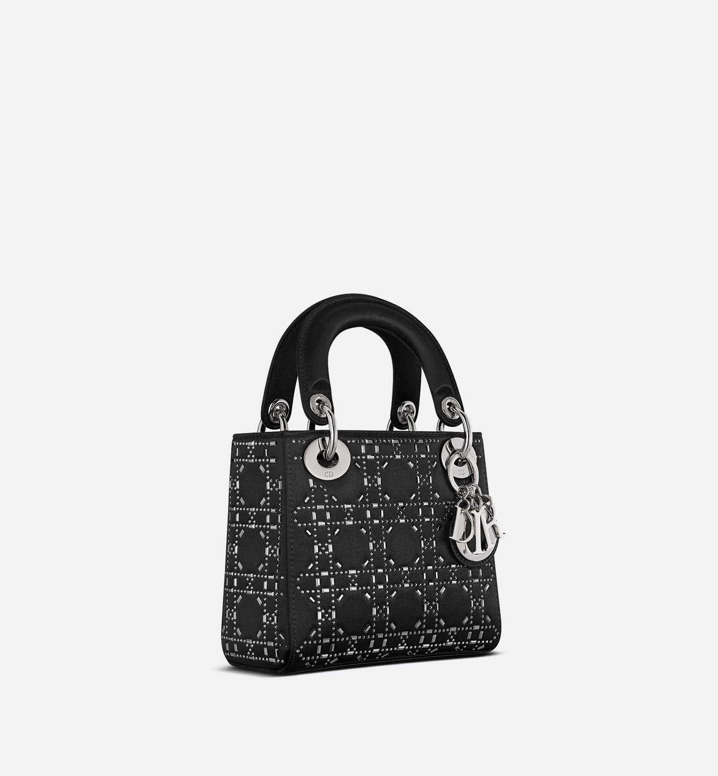 Mini Lady Luxury Dior Bag Black Strass Cannage Satin